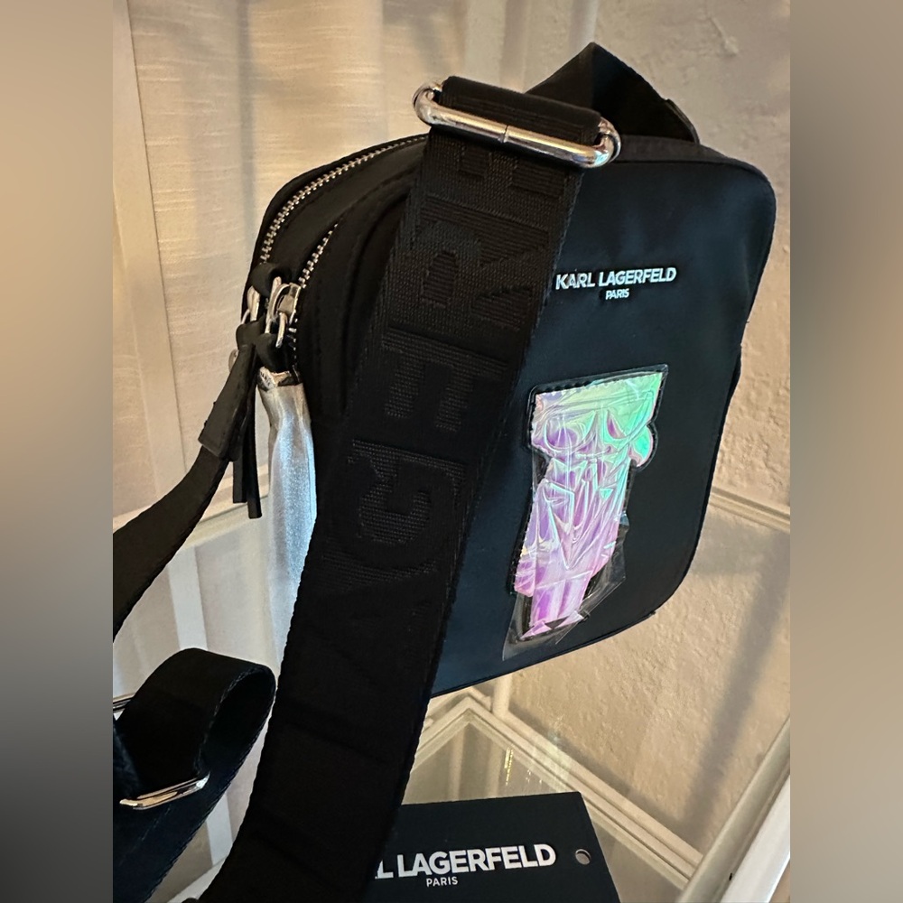 Karl Lagerfeld Black Crossbody Bag with Holographic Logo - Picture 6 of 6